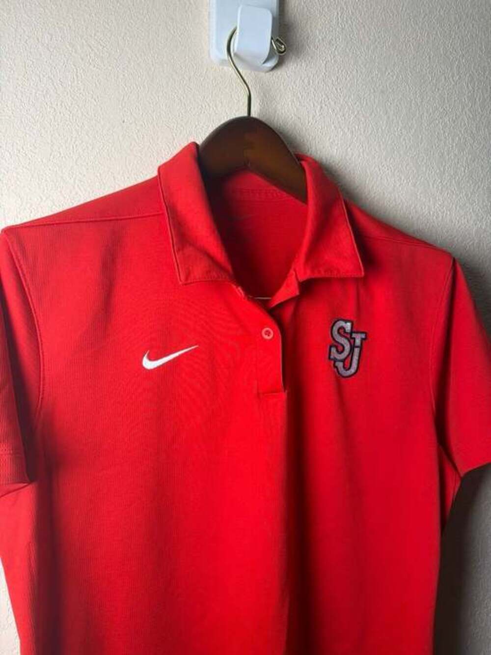 Nike Dri-FIT Womens Red St.‎ John's University SJ Athletics Polo Shirt Large